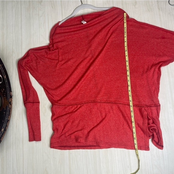 Free People We the Free Londontown coral thermal look long sleeve top size S - Picture 8 of 13